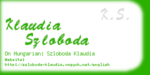 klaudia szloboda business card